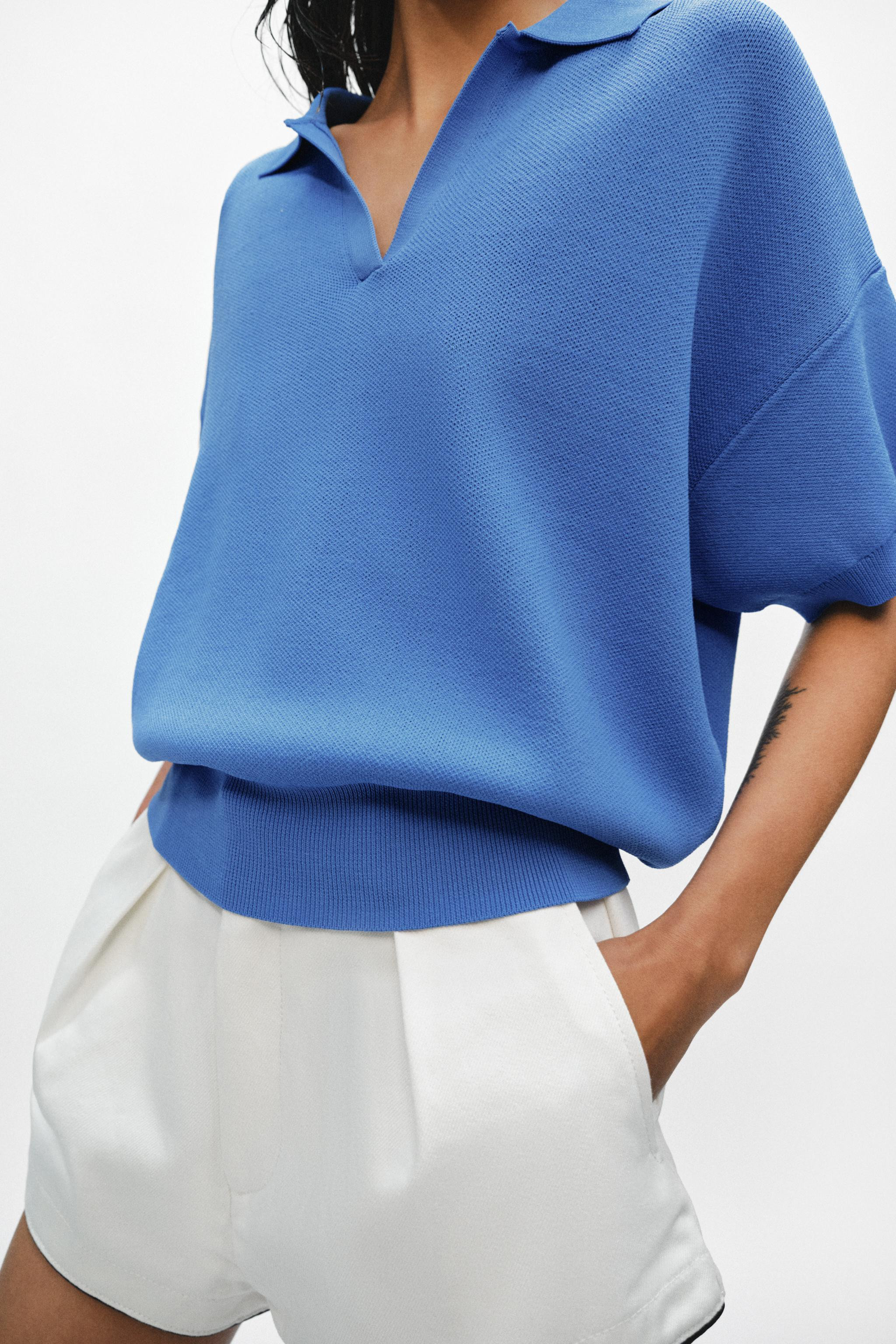 SHORT SLEEVE KNIT POLO SHIRT | Zara US
