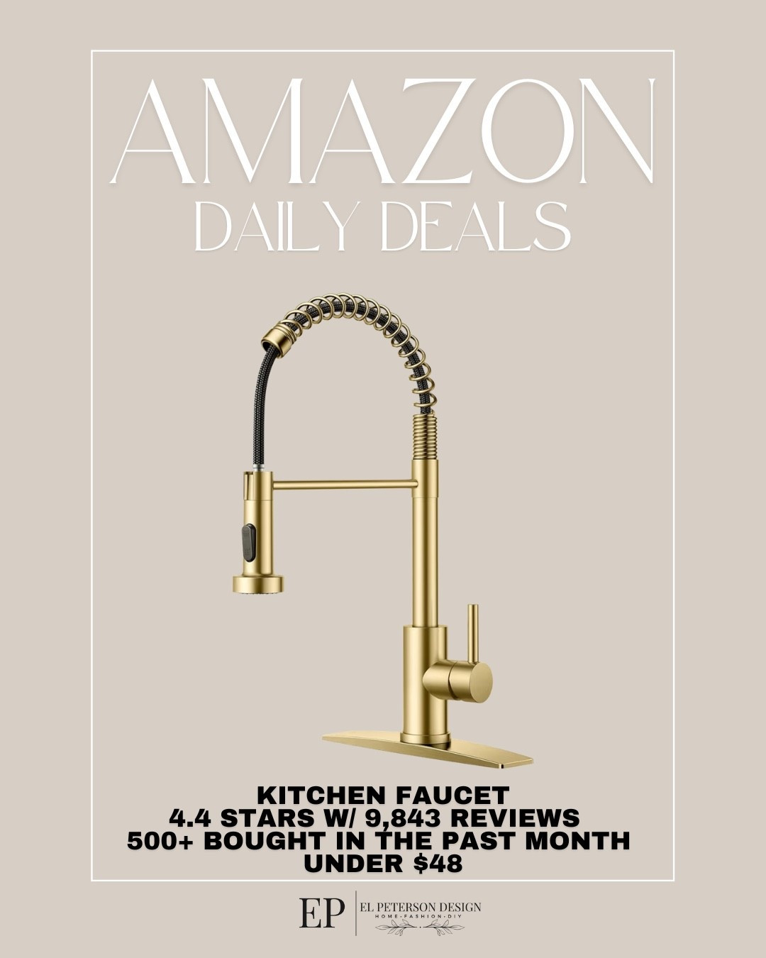 Amazon 
Daily Deals
Kitchen faucet 

#LTKsalealert #LTKhome