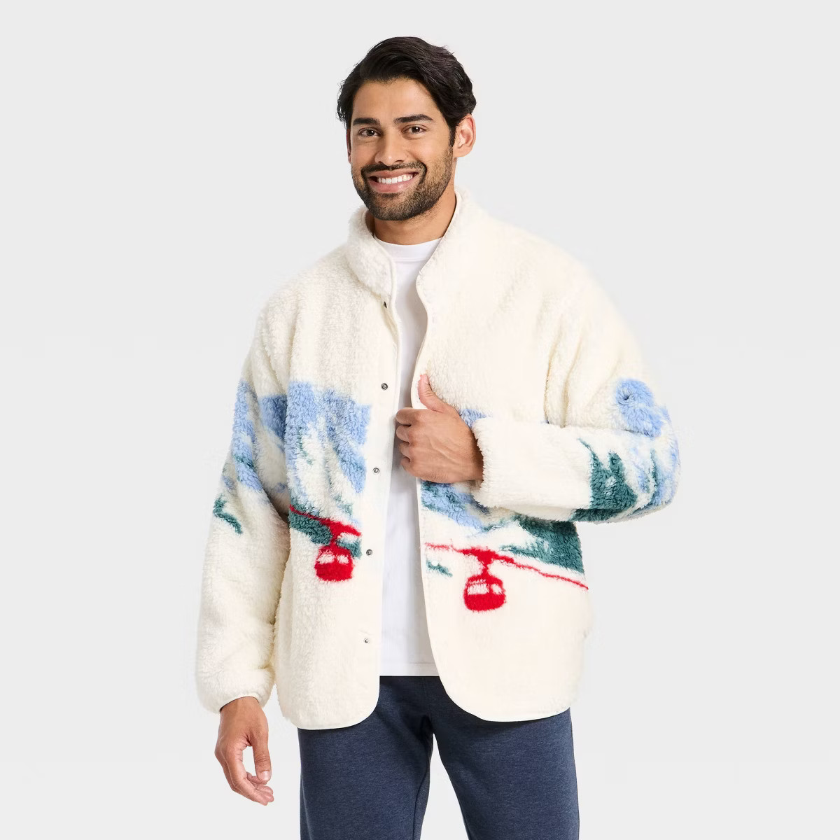 Men's High Pile Jacket - Goodfellow & Co™ Cream | Target