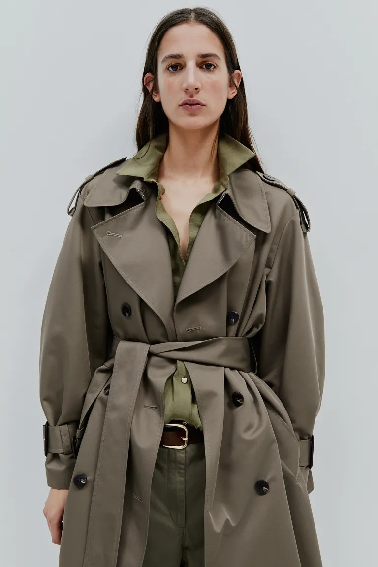 Double-breasted trenchcoat - Dark mole - Ladies | H&M GB | H&M (UK, MY, IN, SG, PH, TW, HK)