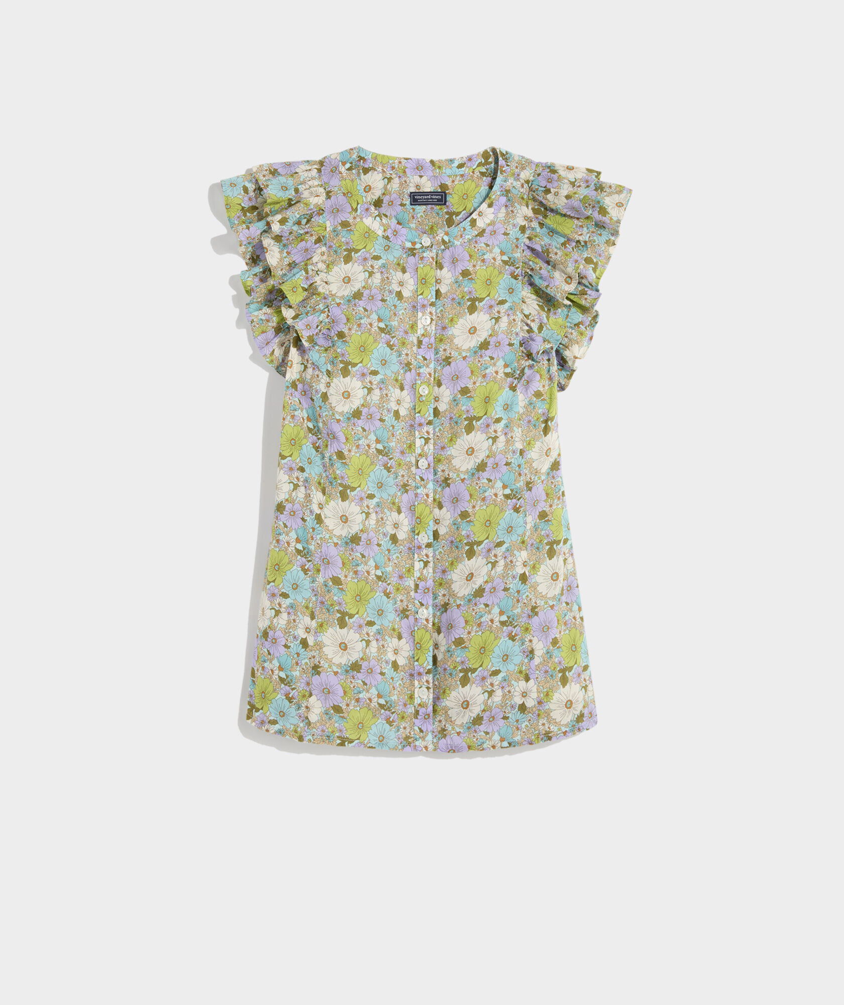 Button-Front Flutter-Sleeve Top | vineyard vines