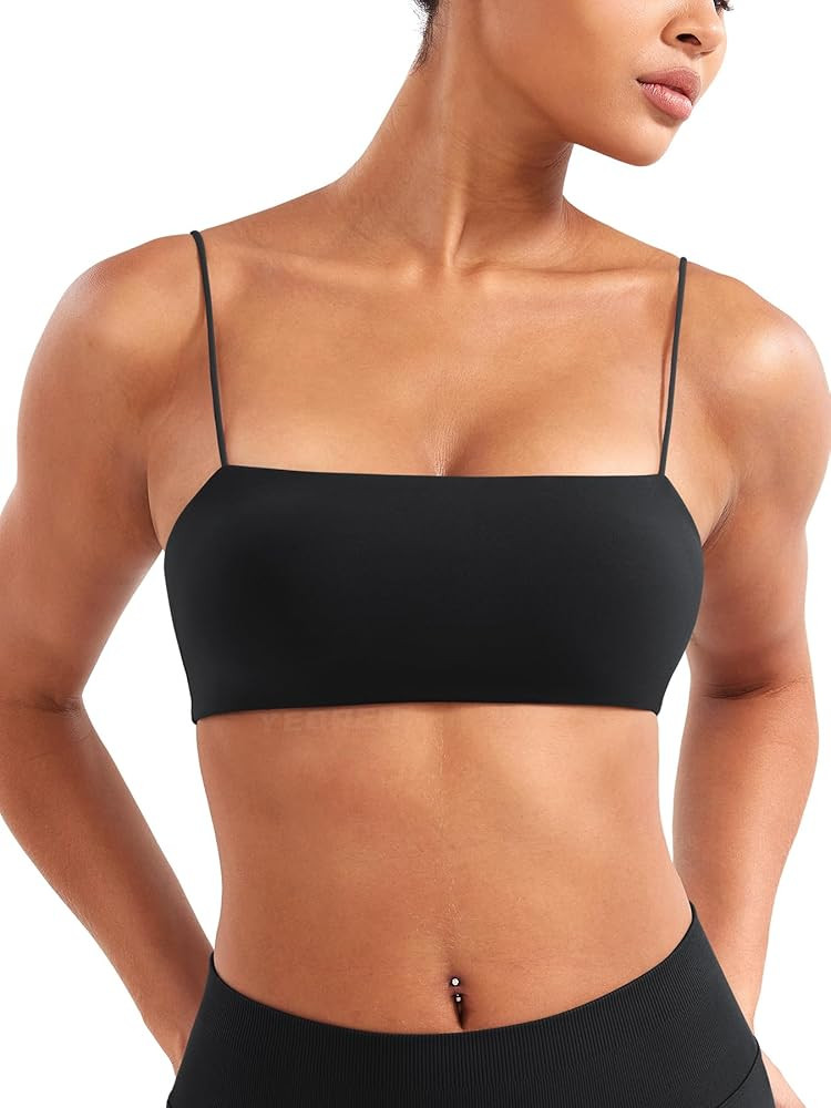 YEOREO Enidy - Brasier deportivo con tirantes delgados para mujer, cuello cuadrado, sin costuras,... | Amazon (US)