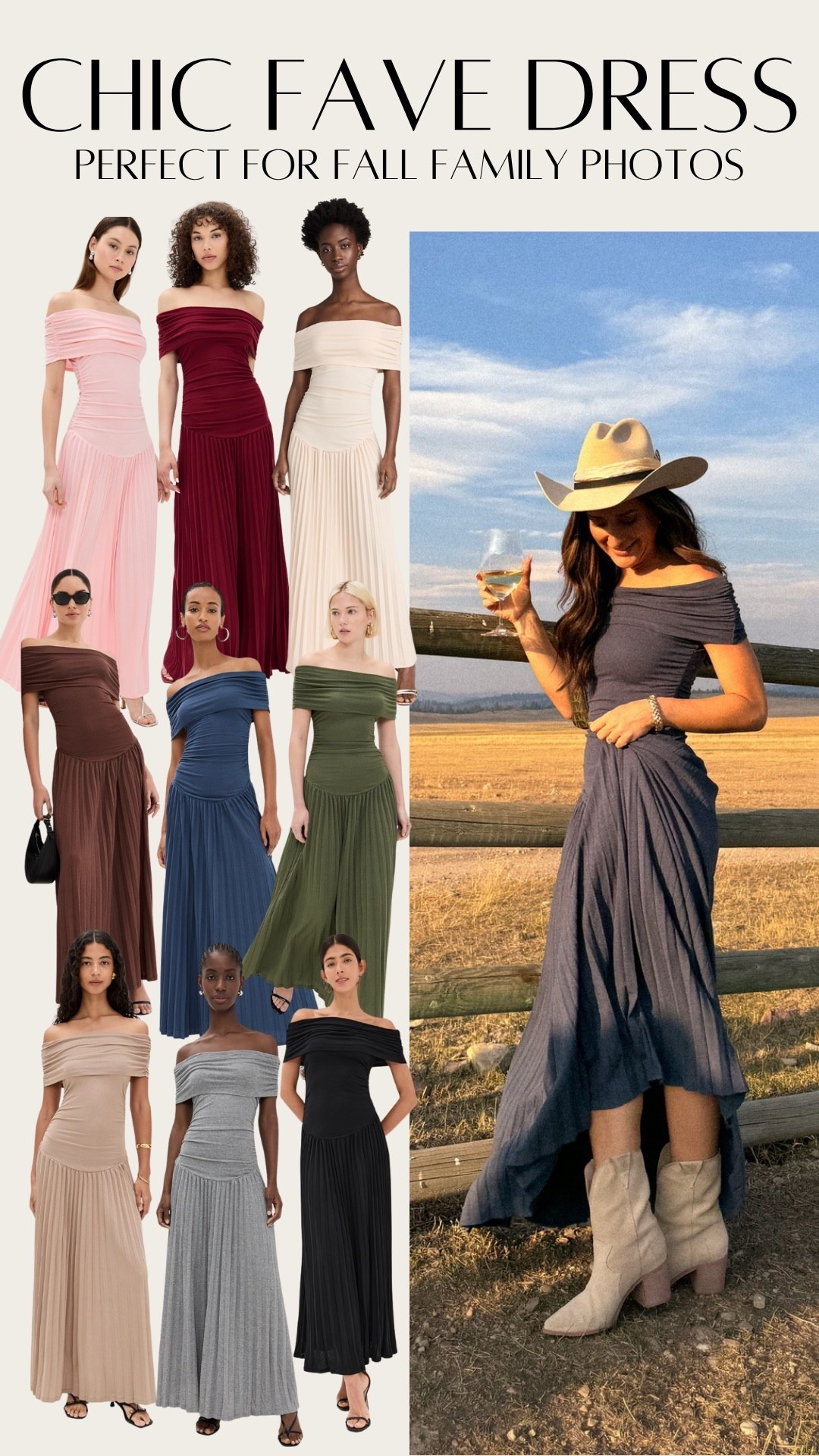 Flowy off the shoulder dress perfect for fall family photos! 

#LTKFamily #LTKStyleTip #LTKBump