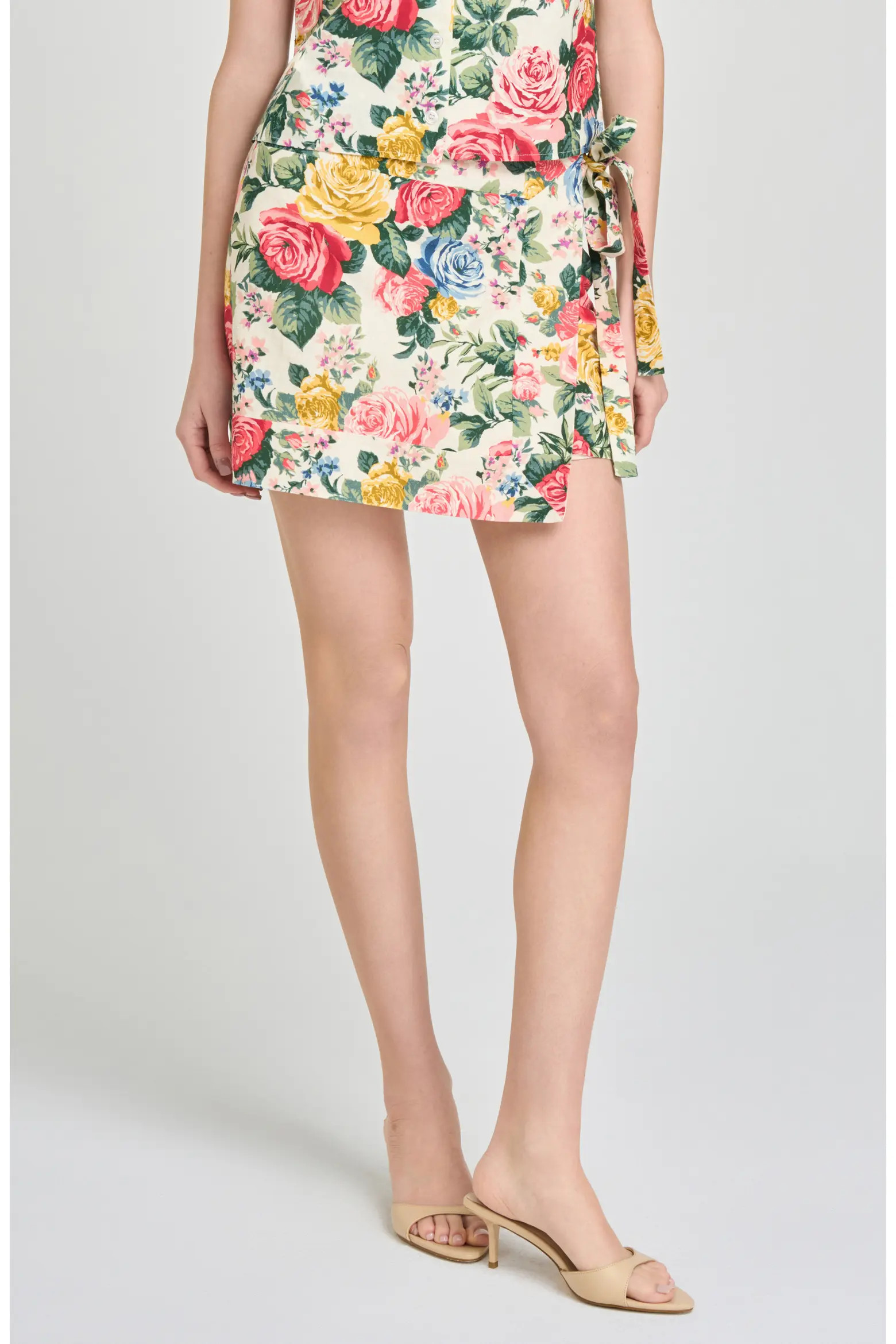 Amelia Floral Linen Blend Wrap Miniskirt (Women) | Nordstrom | Nordstrom