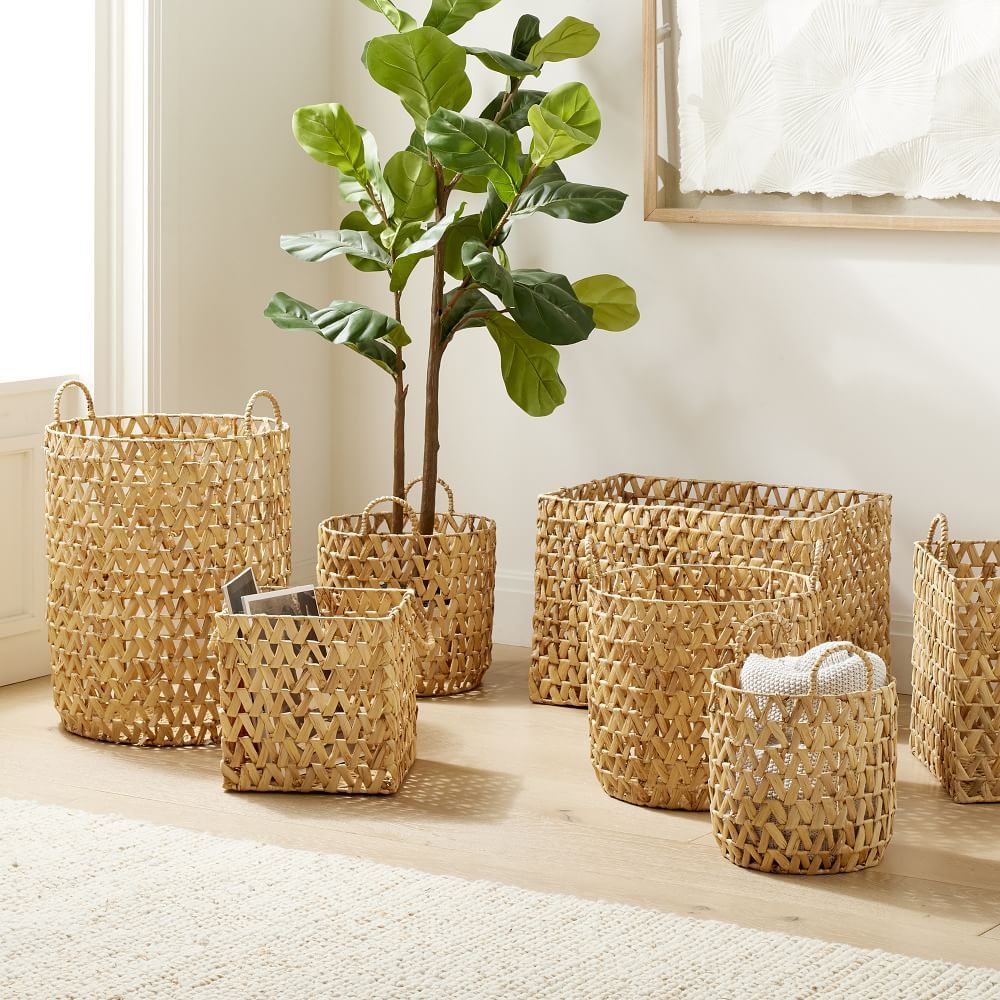 Open Weave Zigzag Baskets - Natural | West Elm (US)