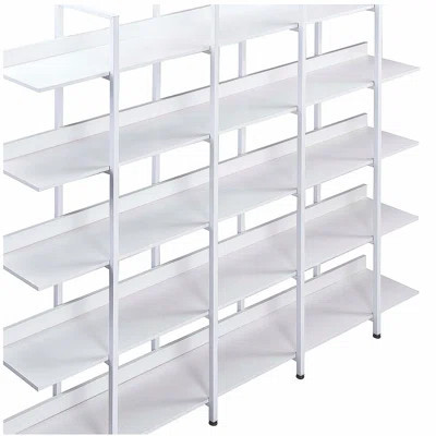 5 Tier Bookcase Office Open Bookshelf, Vintage Industrial Style Shelf with Metal Frame, MDF Board | Wayfair North America