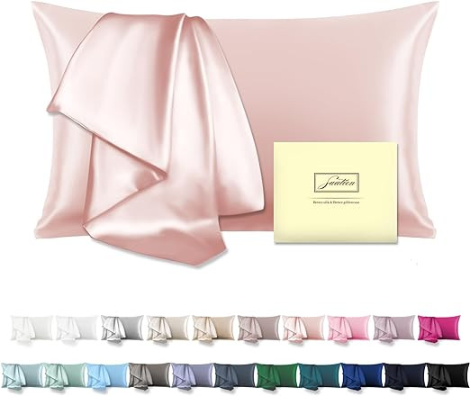 Mulberry Silk Pillowcase for Hair and Skin Standard Size 20"X 26" Pillow Case with Hidden Zipper ... | Amazon (US)