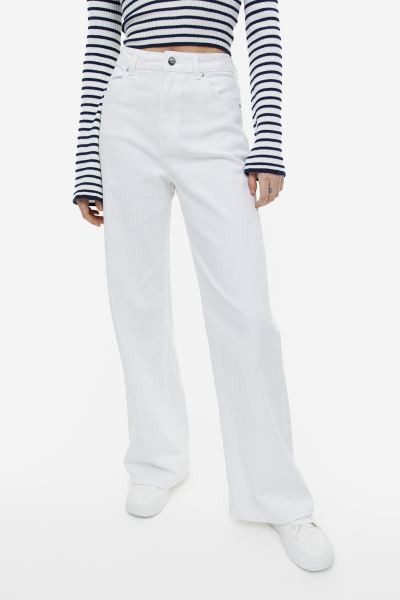 Weite Twillhose - Weiß - Ladies | H&M AT | H&M (DE, AT, CH, NL, FI)