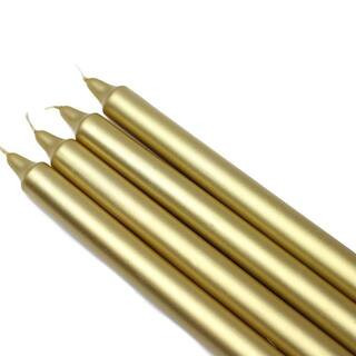 10 in. Metallic Gold Straight Taper Candles (12-Set) | The Home Depot