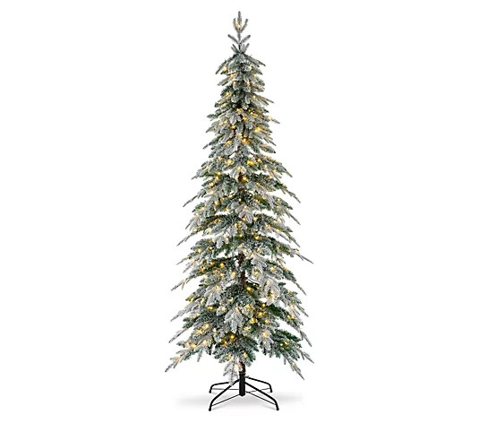 Glitzhome 7.5' Pre-Lit  Pencil Spruce ChristmasTree - QVC.com | QVC