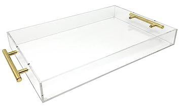 Isaac Jacobs Acrylic Tray (11x14, Clear with Gold Handle) | Amazon (US)