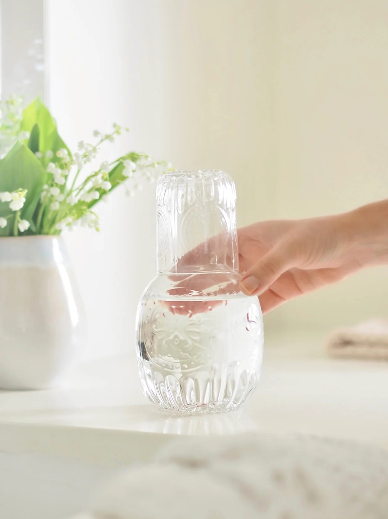 Julie Embossed Bedside Carafe | The Cross Decor & Design