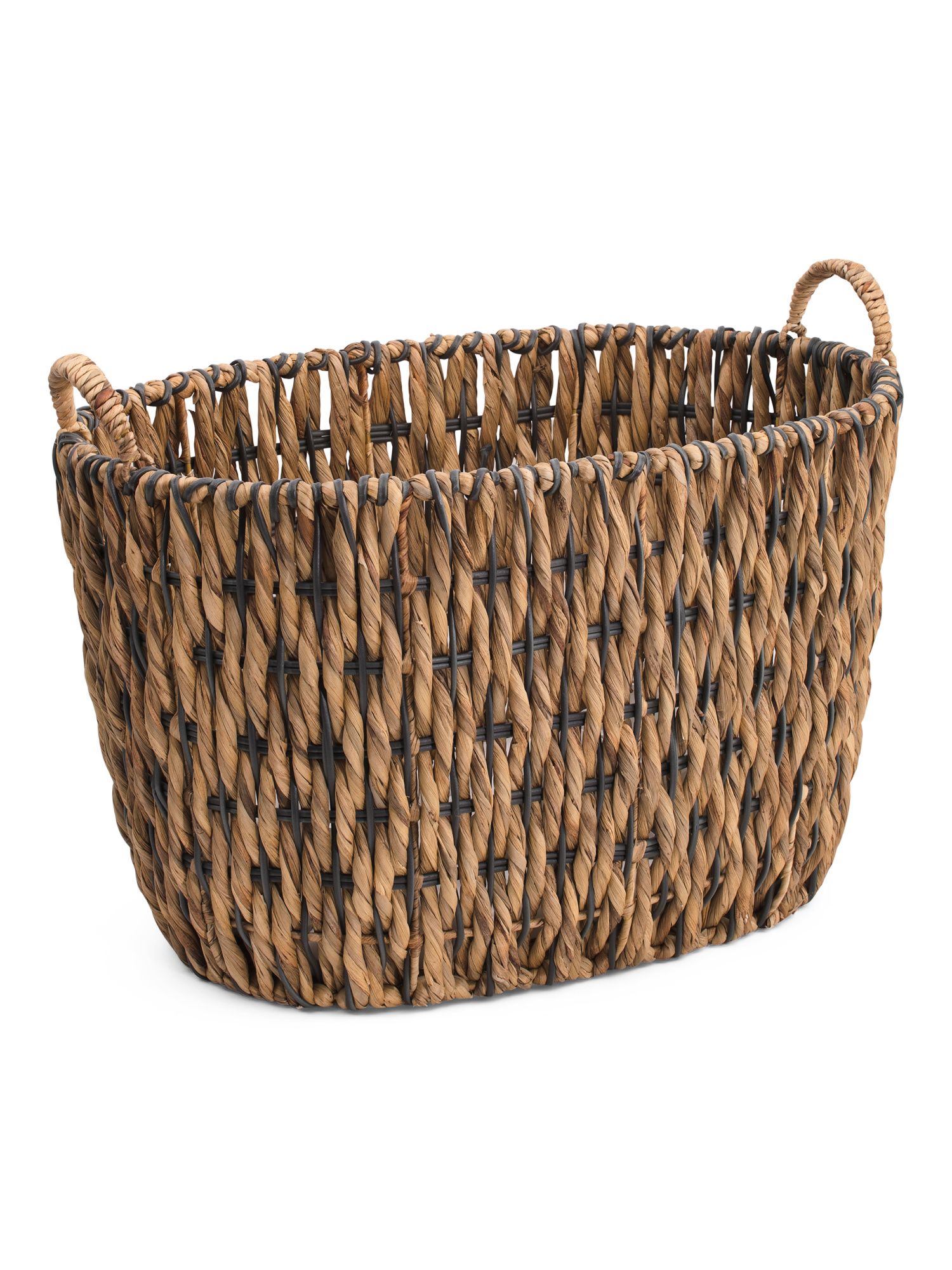 Large Oval Twist Basket With Handles | TJ Maxx