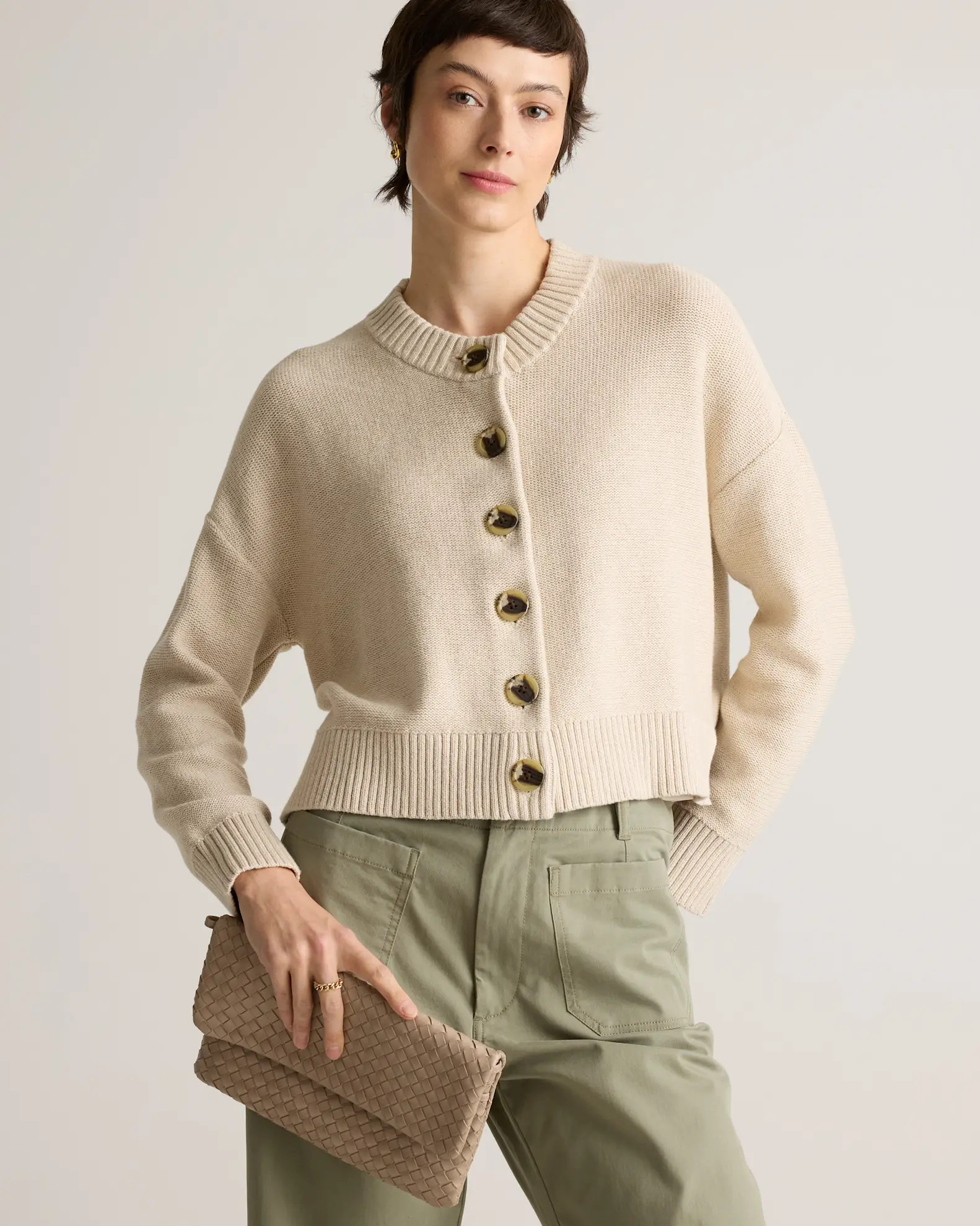 100% Organic Cotton Cropped Cardigan | Quince