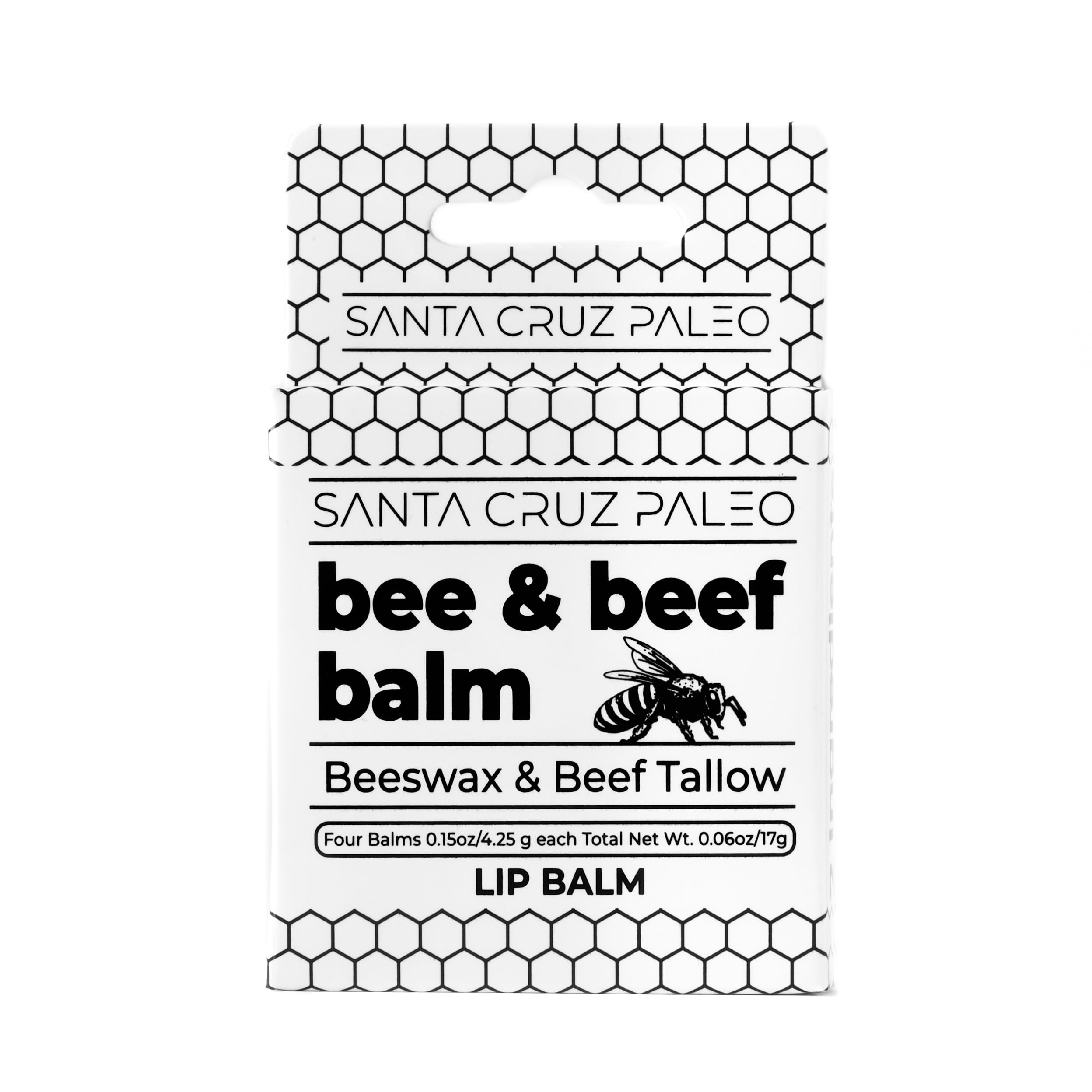 Santa Cruz Paleo Grass Fed Beef Tallow & Beeswax Lip Balm, 1 Pack, Beef Tallow for Skin Care Mois... | Amazon (US)