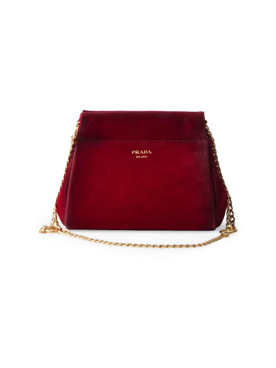 Prada Enchaîné Suede Mini Shoulder Bag | Saks Fifth Avenue | Saks Fifth Avenue