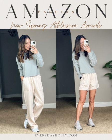 💥Sale! 
Long sleeve top 30% CODE: RI7GKU7M
Sweatpants 10%coupon: ORK4COEC
Shorts 25%coupon: A5K5D7FO
New Spring loungewear & Athleisure 
For reference: I’m 5’1”, 108lbs,
Cropped activewear long sleeve tee - small TTS in grey green 
Wide straight leg Sweatpants Small in 28”, they run TTS.  They are a little big on me. I am an XS and I would prefer an XS, no show socks
Shorts small in khaki 

#LTKfindsunder50 #LTKsalealert #LTKover40