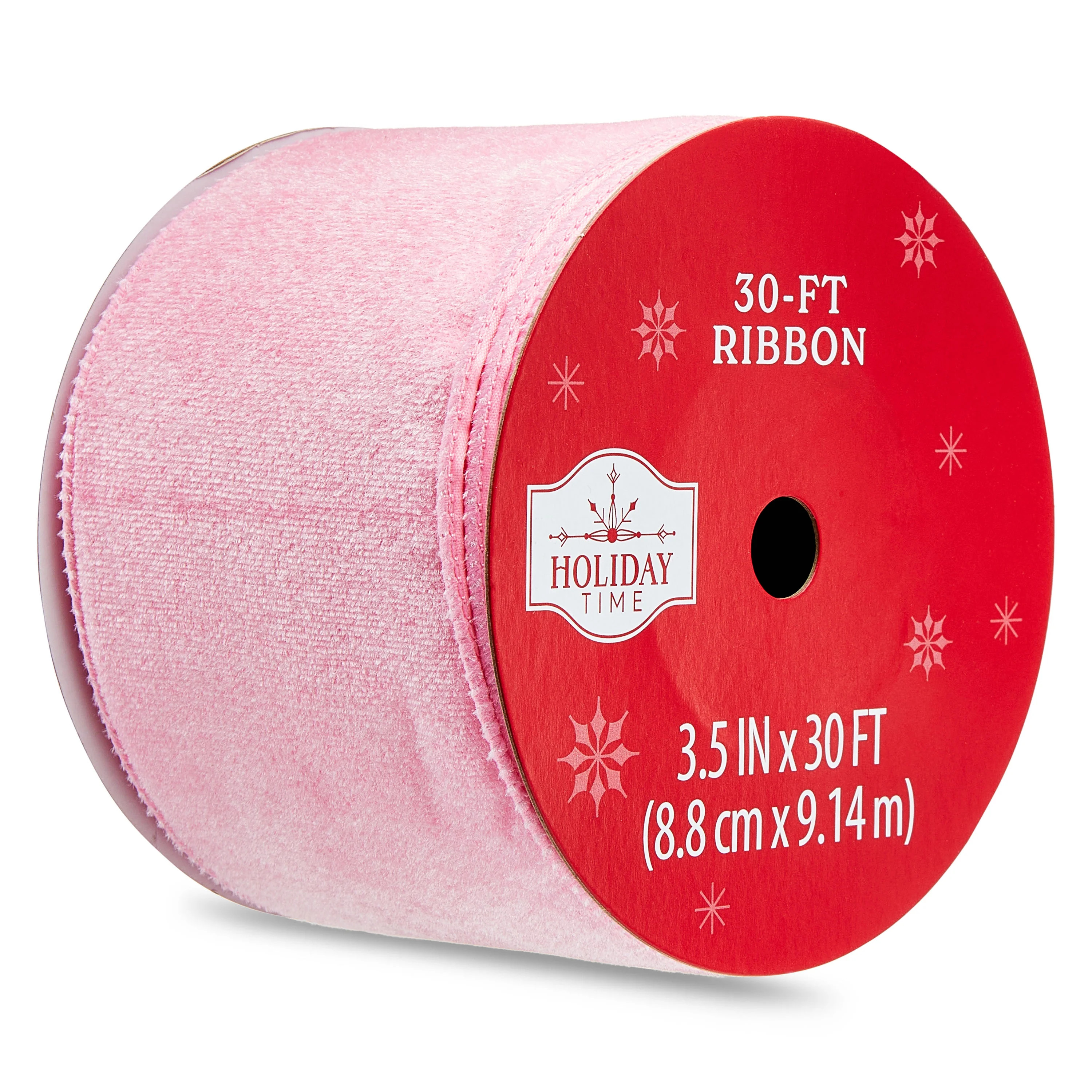 Pink Velvet Christmas Ribbon, 3.5" x 30', by Holiday Time | Walmart (US)