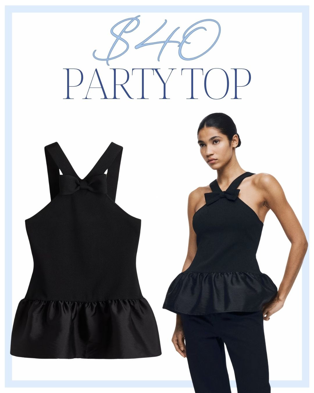 $40 party top! The bow neckline and bubble hem are the sweetest touches!  

 #LTKHoliday #LTKParties #LTKFindsUnder50