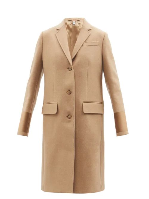 Burberry - Coleshill Single-breasted Camel Hair-blend Coat - Womens - Camel | Matches (UK)