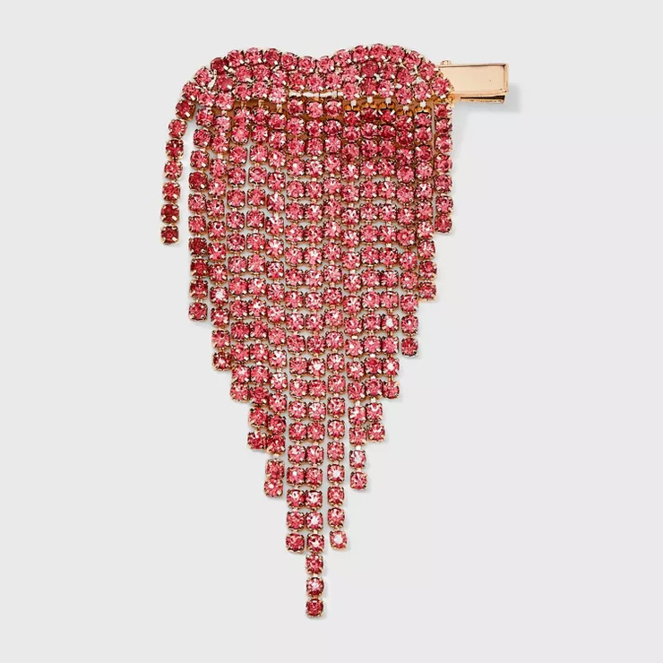 Heart Rhinestone Hair Clip - Wild Fable™ Pink | Target