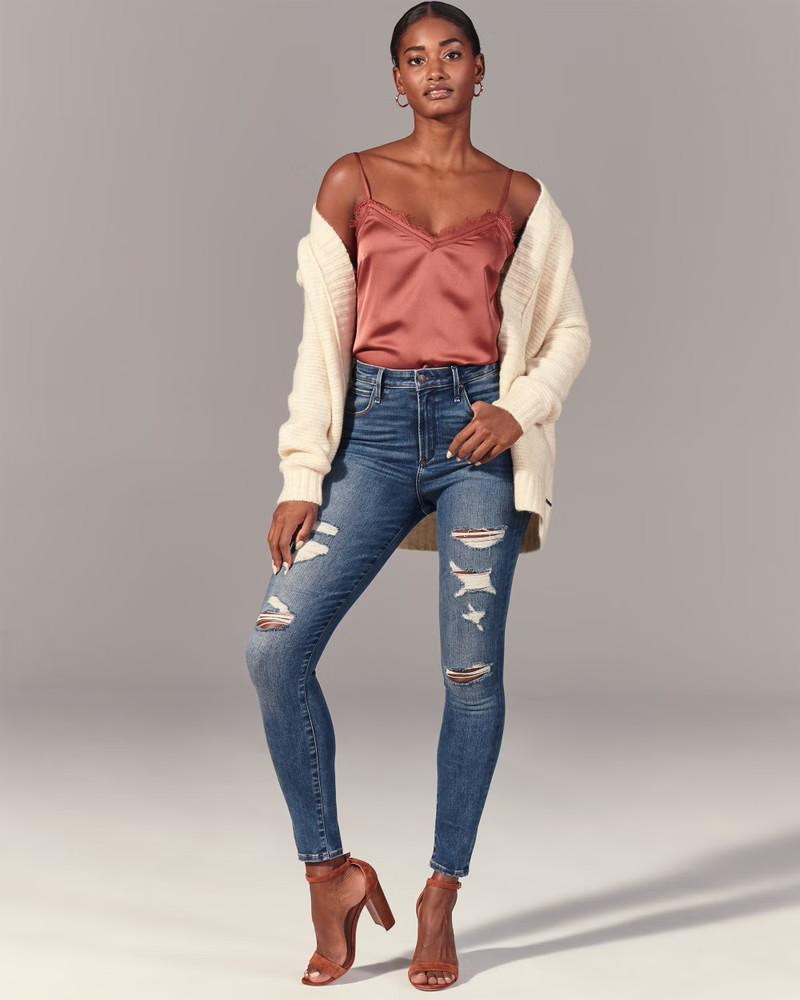 Curve Love High Rise Super Skinny Jeans | Abercrombie & Fitch (US)