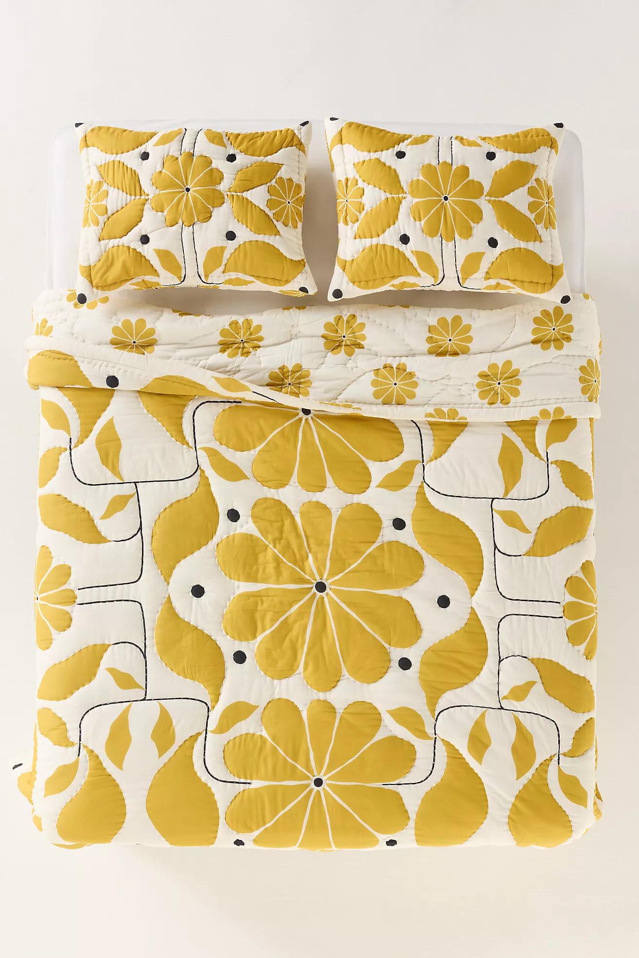 McKenzie Parrott Floral Threads Cotton Floral Printed Quilt | Anthropologie (US)