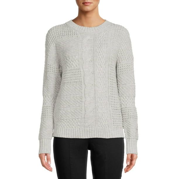 Time and Tru Women's Mix Stitch Sweater | Walmart (US)