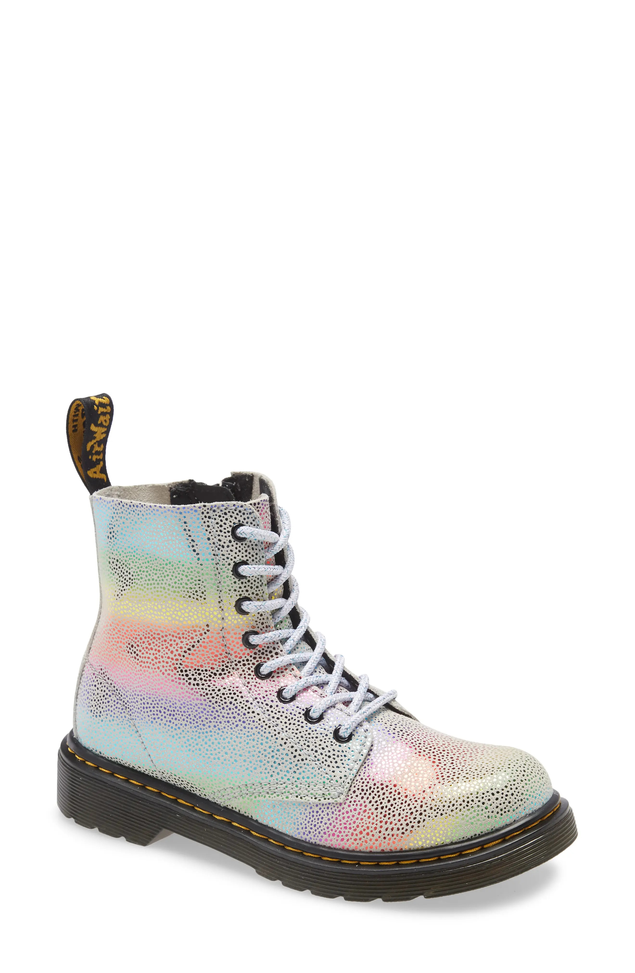Toddler Girl's Dr. Martens 1460 Pascal Rainbow Boot, Size 9US - Black | Nordstrom