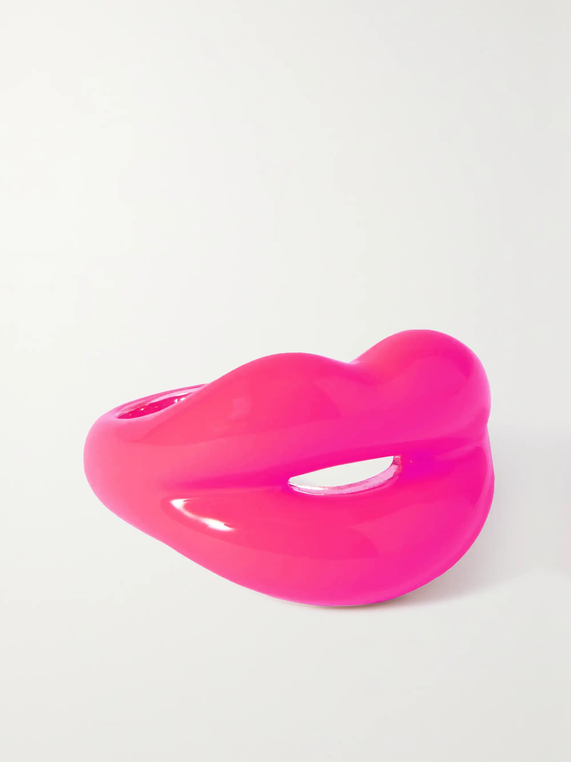 Neon Pink silver and enamel ring | NET-A-PORTER (US)