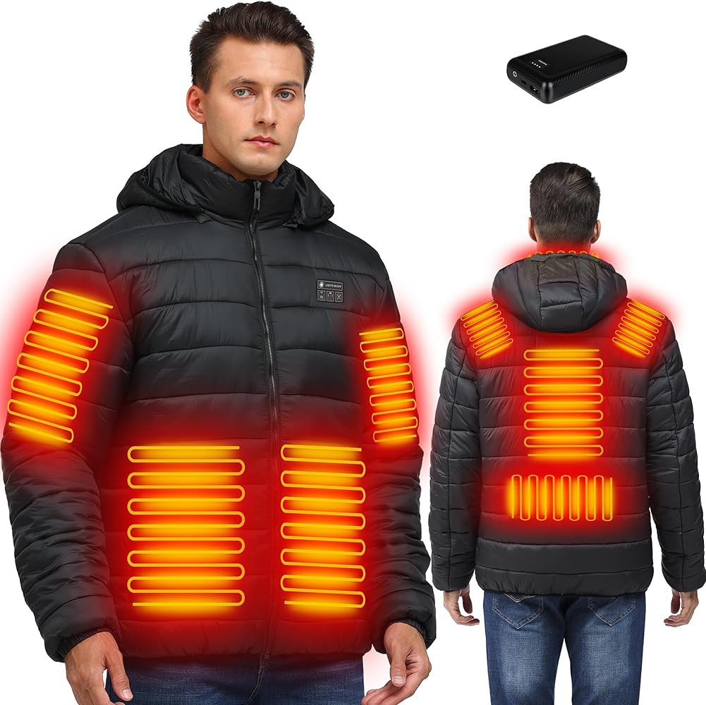 Heated Jackets for Men with 16000mAh Battery Pack Included, Electric Mens Heated Coat Hoodie for ... | Amazon (US)