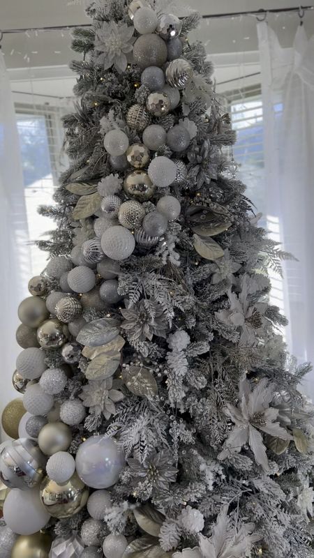 Holiday Tree decoration idea 🎄 White ornaments | gold | picks | poinsettias #holidaydecorations #LTKHolidaySale

#LTKSeasonal #LTKfindsunder50