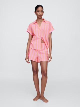 Relaxed Stripe Poplin PJ Boxer Shorts | Gap Factory