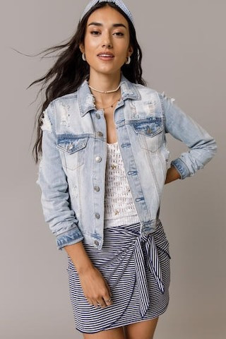 Harper Heritage Distressed Denim Jacket | Francesca's