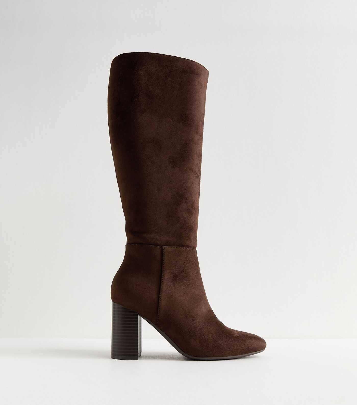 Brown Faux Suede Knee High Boots | New Look | New Look (UK)