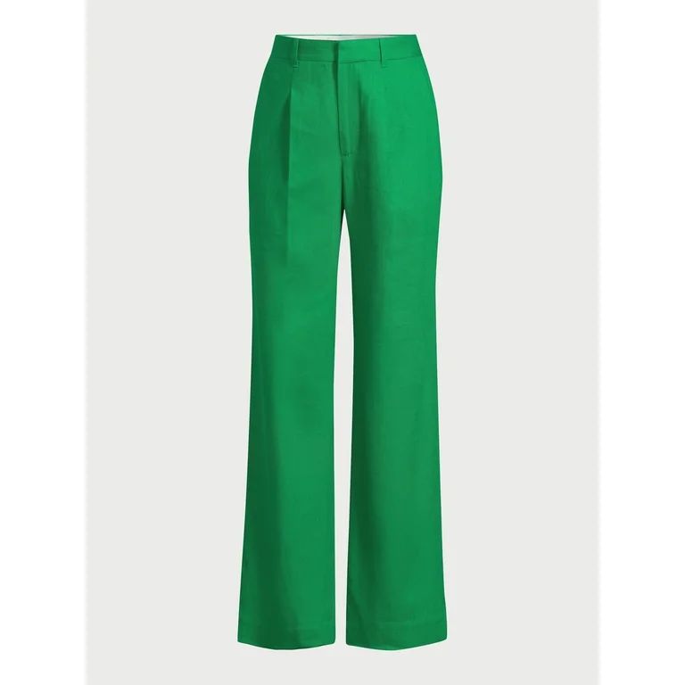 Free Assembly Women’s High-Rise Wide-Leg Pleated Pants, 32” Inseam, Sizes 0-20 | Walmart (US)