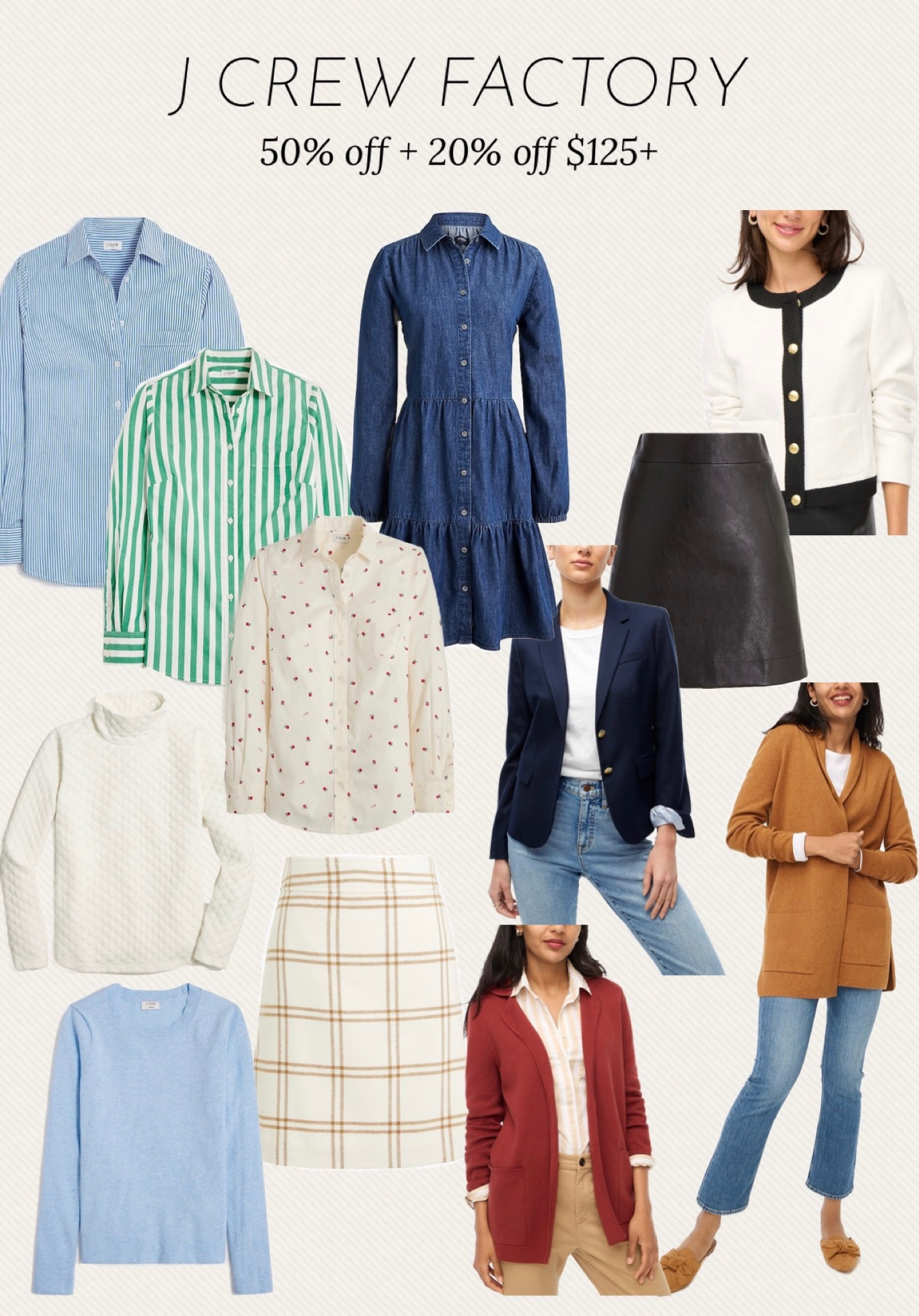 J crew factory sale! Up to 70% off + extra 20% off orders for $125+

#LTKstyletip #LTKunder100 #LTKsalealert