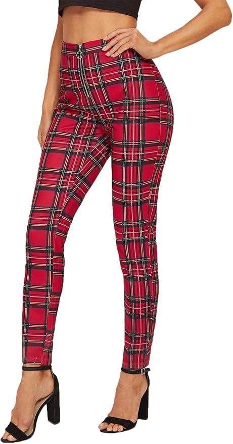 SweatyRocks Women's Casual Skinny Leggings Stretchy High Waisted Work Pants | Amazon (US)