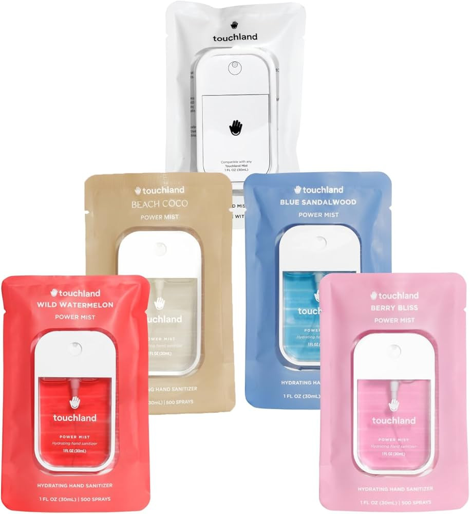 Touchland Hydrating Hand Sanitizer Spray Bundle, DREAM 5-PACK (Watermelon, Berry, Beach Coco, San... | Amazon (US)