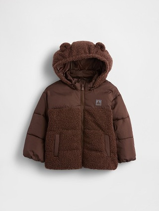 Baby & Toddler Recycled Sherpa Bear Puffer Jacket | Gap (US)