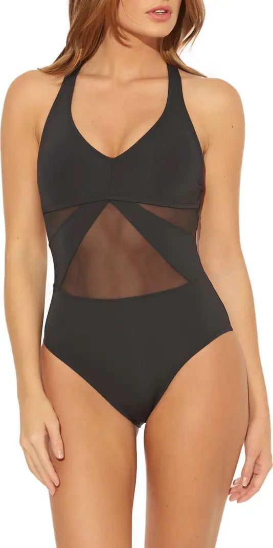 BLEU by Rod Beattie Mio Mesh Inset One-Piece Swimsuit | Nordstrom | Nordstrom