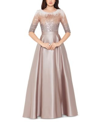 Embellished Satin Gown | Macy's
