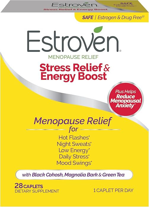 Estroven Stress Relief & Energy Boost for Menopause Relief - 28 Ct. - Clinically Proven Ingredien... | Amazon (US)