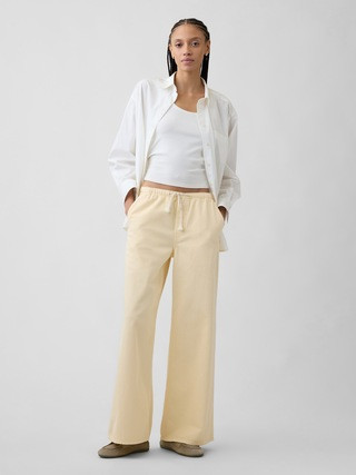 Mid Rise Soft Pull-On Wide-Leg Jeans | Gap Factory