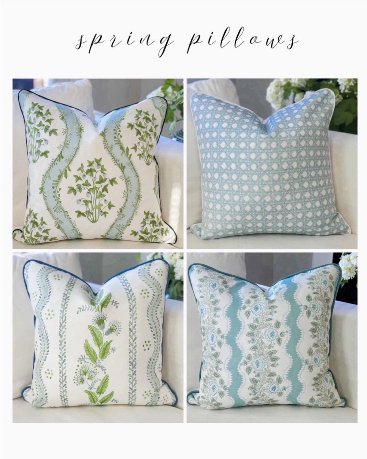 Spring pillows 🌸 floral pillow cover blue and white cane pillow lily of the valley pillows 

#LTKSaleAlert #LTKSeasonal #LTKHome