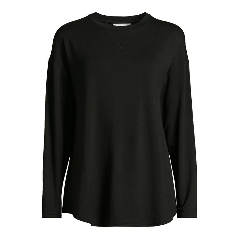Time and Tru Women's Relaxed Fit Super Soft Knit Tunic Top, Sizes XS-XXXL | Walmart (US)
