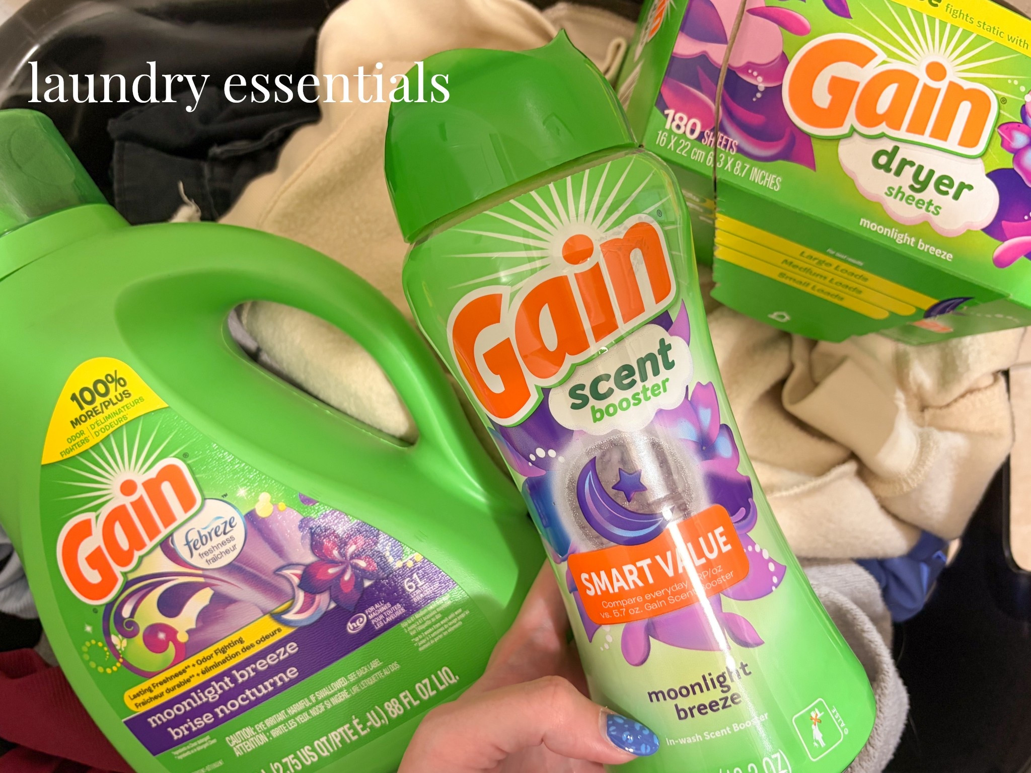 My laundry essentials! This Gain scent leaves our clothes smelling so clean and fresh. Your clothes still smell like they’re straight out of the dryer when you grab them out of the closet  

#LTKmomlife #LTKHome #LTKdayinmylife