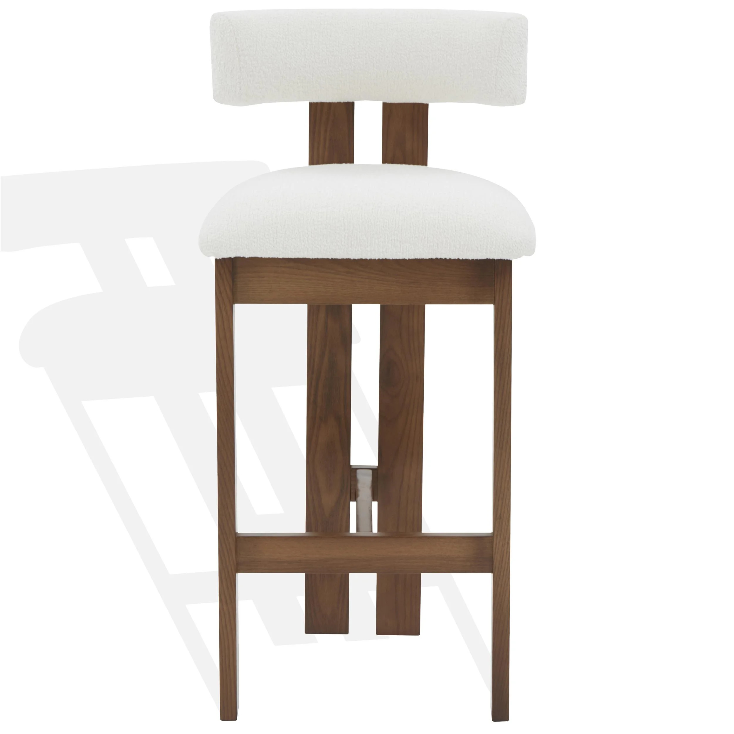 Safavieh Macey Wood Barstool in Ivory / Walnut | Walmart (US)