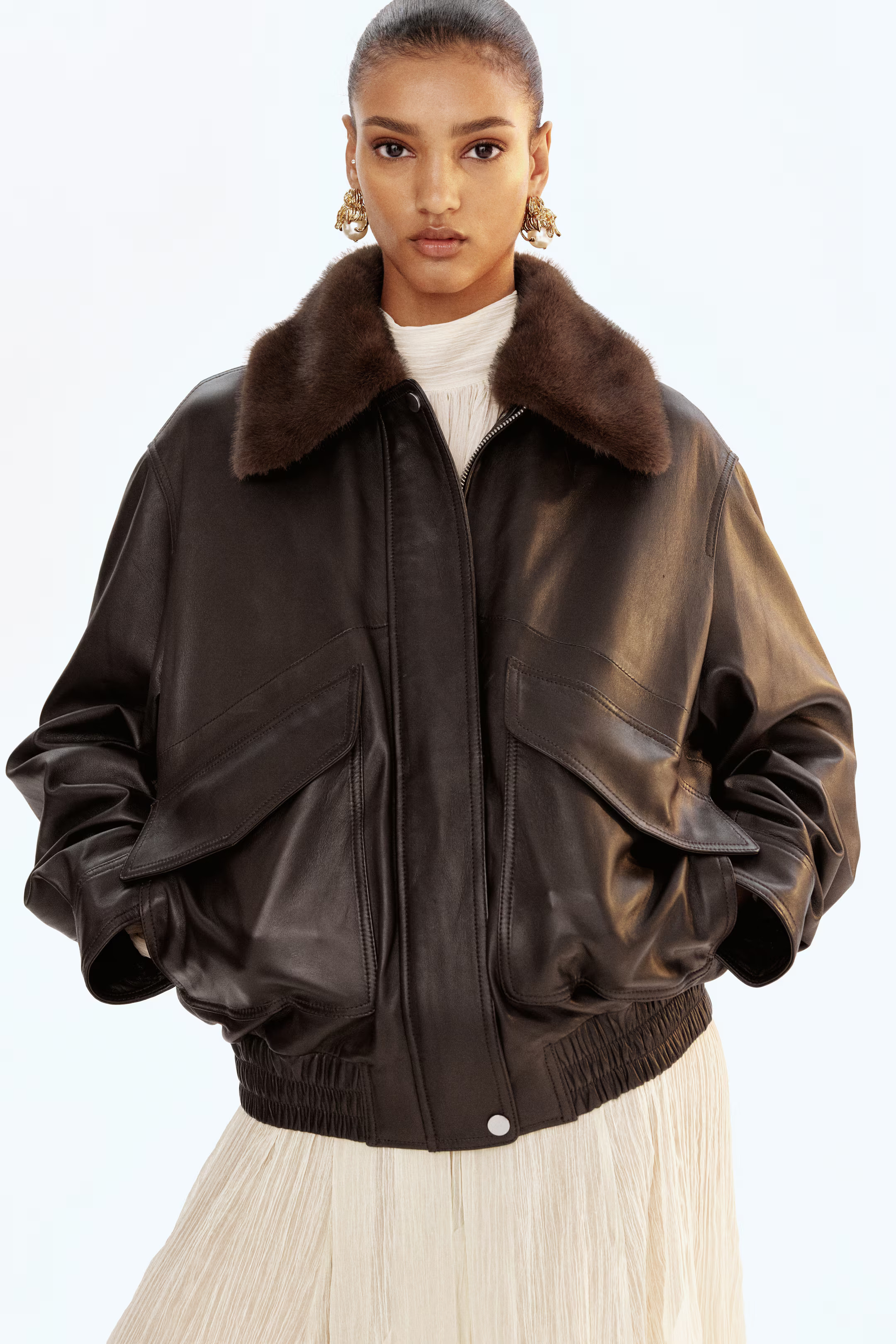 Oversized Lederjacke | H&M (DE, AT, CH, NL, FI)