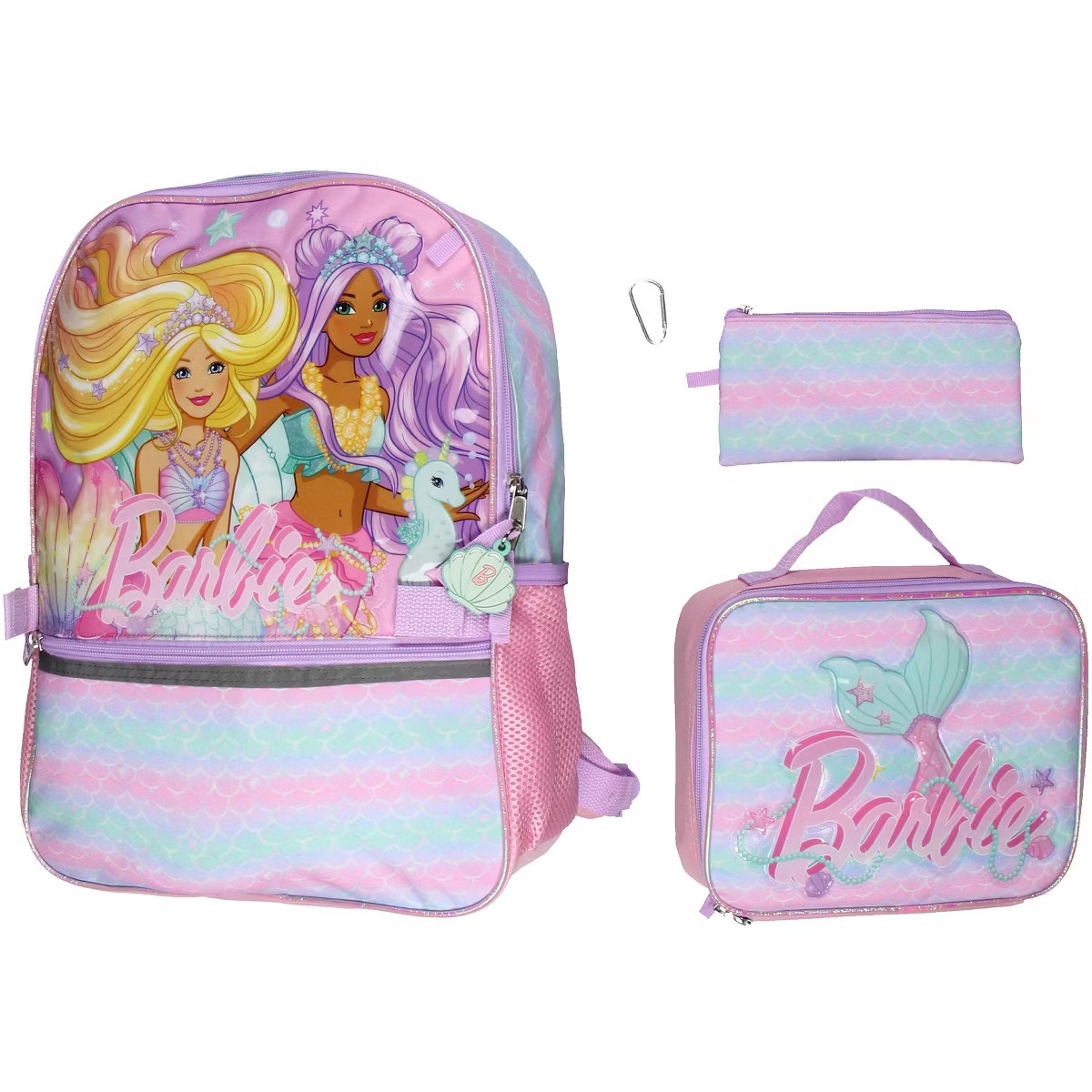 Barbie Mermaids 5-Piece 16" Backpack School Lunch Bag Set | Target